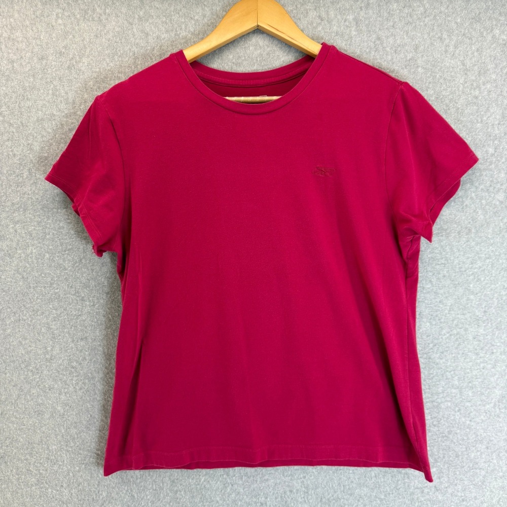 Reebok Pink Short Sleeve T Shirt Tee Crew Neck Casual Activewear Top Womens XL